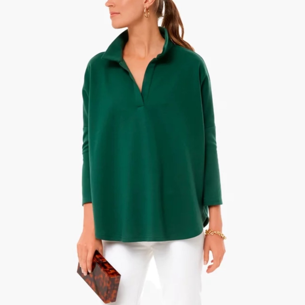 Tuckernuck Jaguar Green Easy Polo Sweatshirt Sizes XS